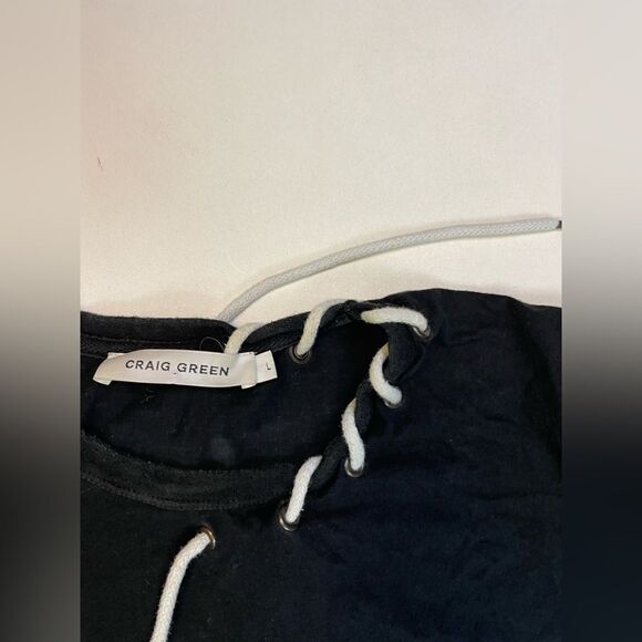 Craig Green Laced T-shirt Men Large Black Short Sleeve - Picture 2 of 6